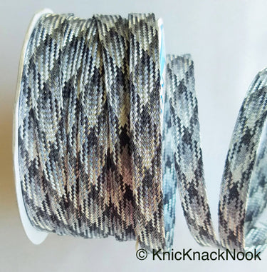 Pink / Silver / Light Pink And Grey Thread Lace Trim, Basket Weave, Friendship Bracelet